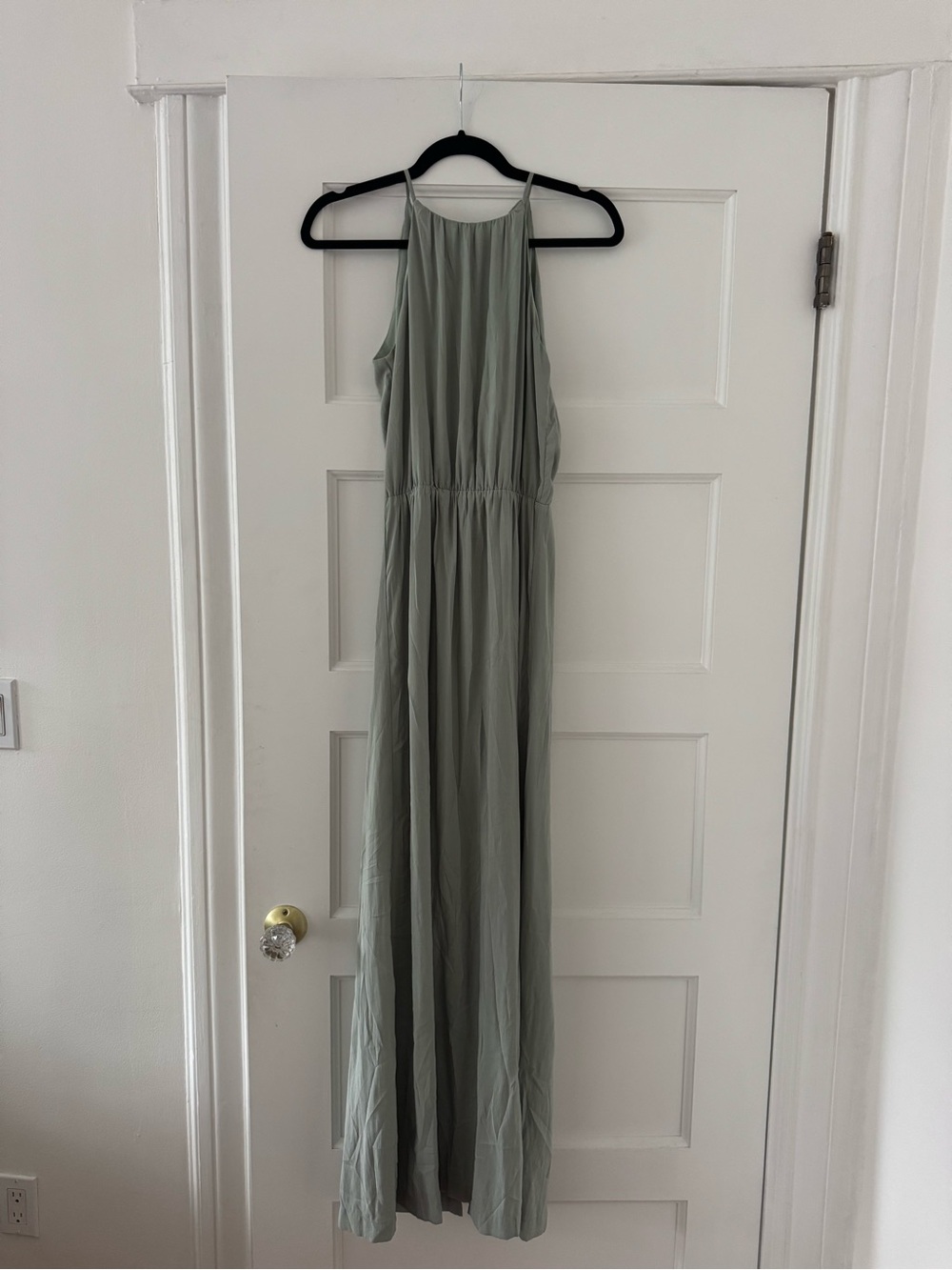 H&M Sage Green Halter-Style Maxi Dress